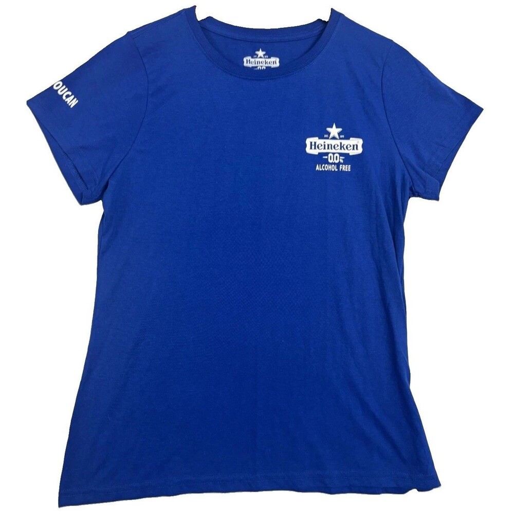 Heineken 0.0 Alcohol Free Blue Graphic T-Shirt Men's Size XL Mexico